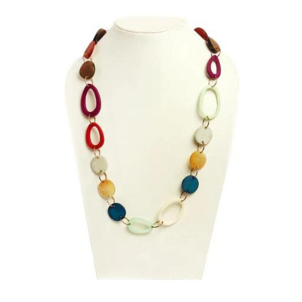 NK8861 - Multicolor Born & Acrylic Bead Necklace