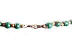 VPJ 229B Green glass bead luster polish & brass ball 3 mm necklace dastakaaristore