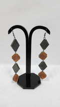 HORN BEAD BROWN & PURPLE COLOR EARRINGS