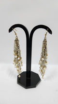 BOUCLES D'OREILLES PERLES SEMENCES ET PERLES ARTIFICIELLES BLANCHES