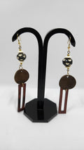 HORN & BONE BROWN & BLACK & WHITE COLOR EARRINGS