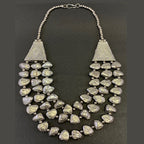 NK14230A ALUMINIUM METAL BEAD SILVER COLOR NICKLE FREE NECKLACE